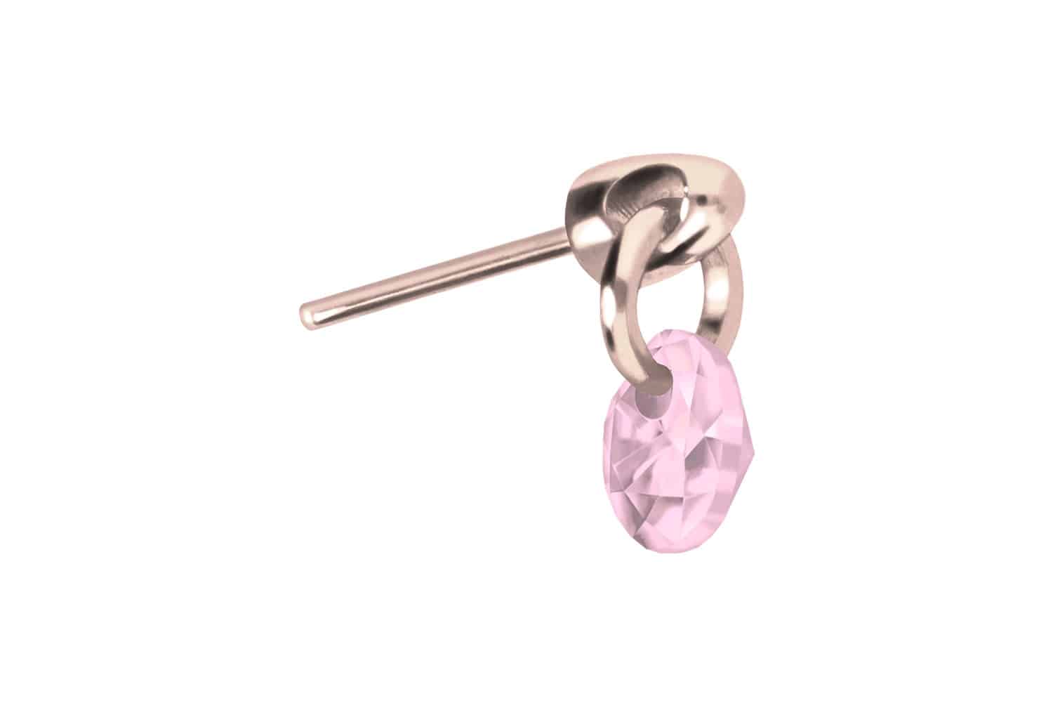 Titan Aufsatz mit Push Pin RUNDER KRISTALL von Piercingline